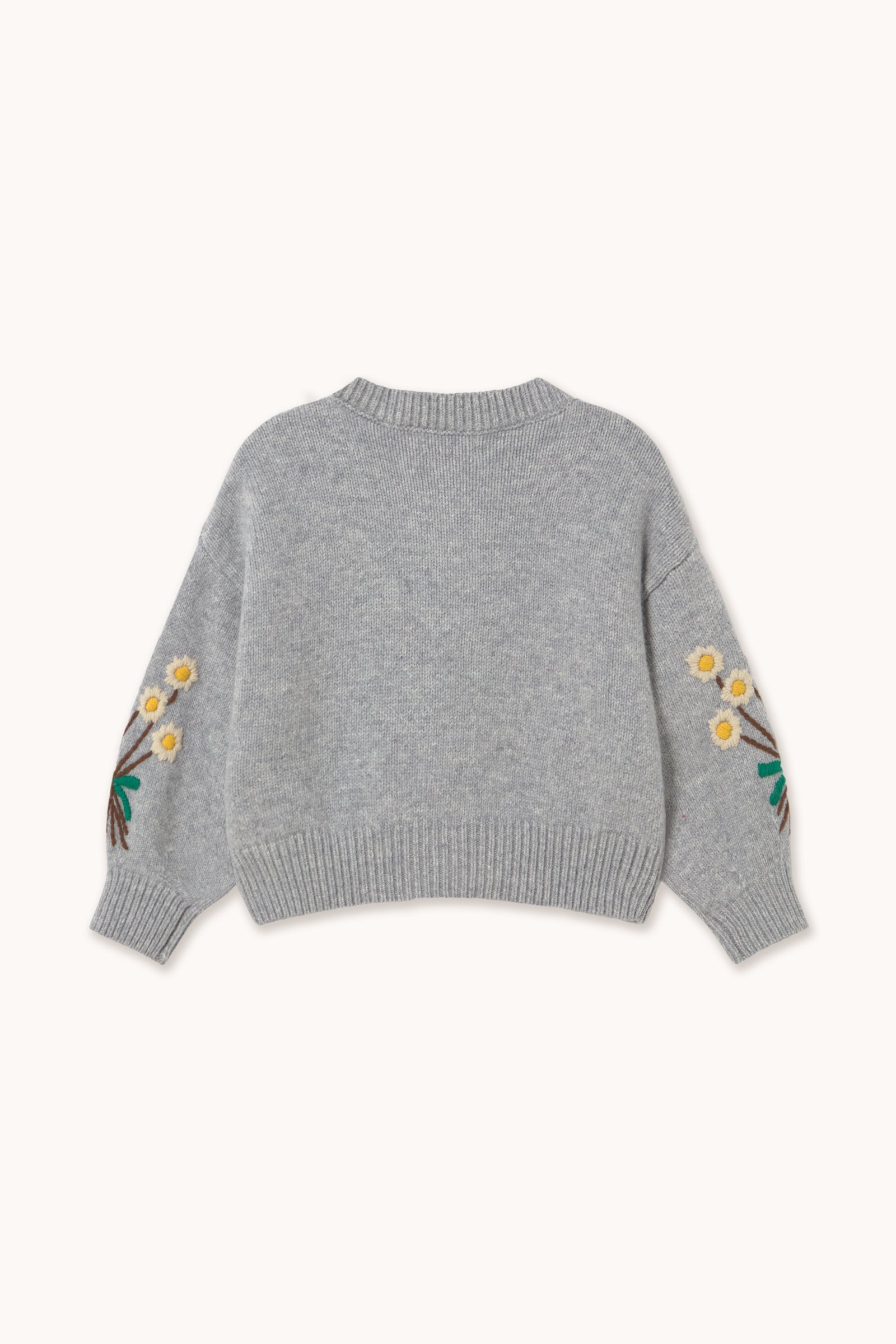 Tiny Cottons - kids - flowers cardigan - grey melange