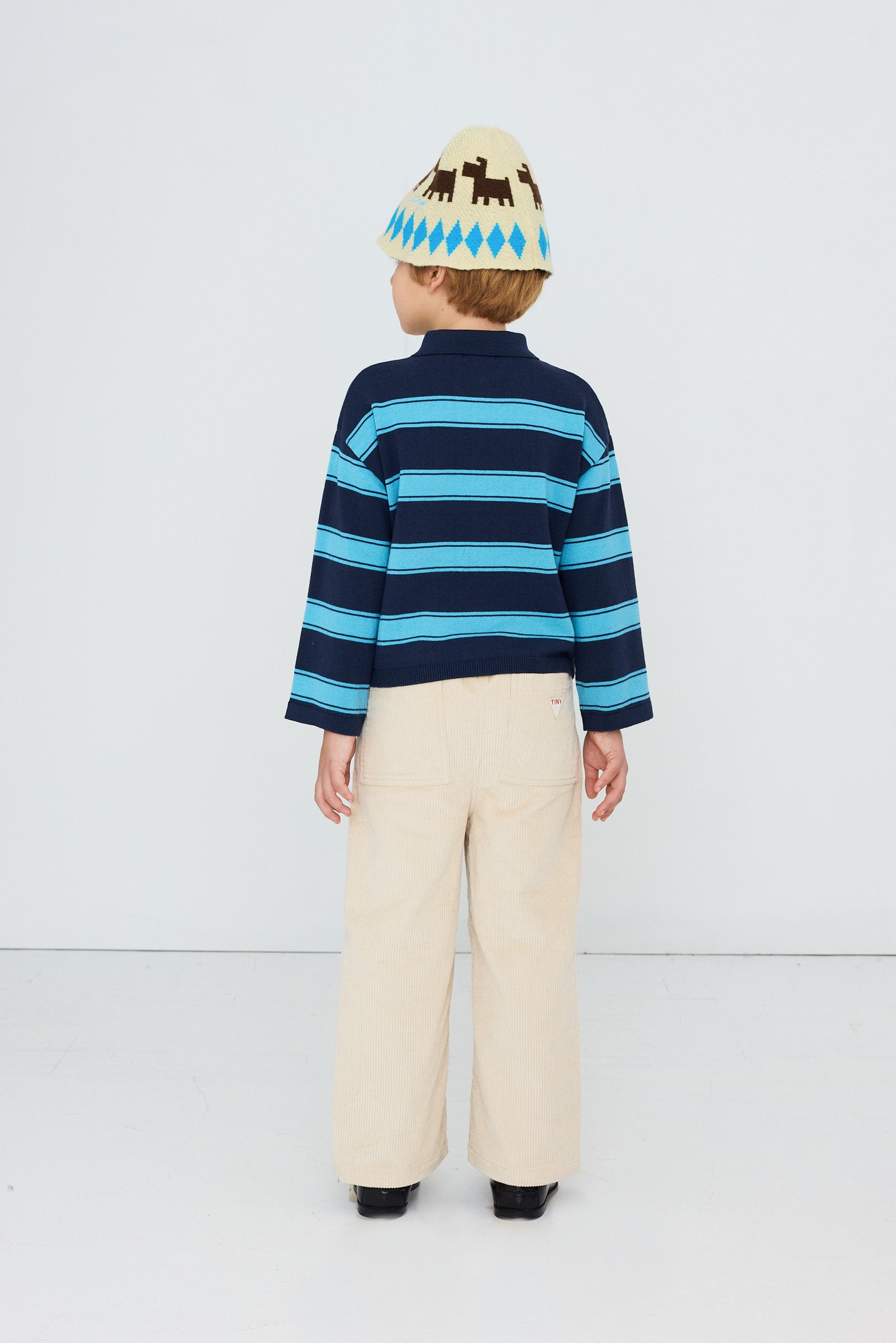 Tiny Cottons - kids - retro stripe sweater - ink blue