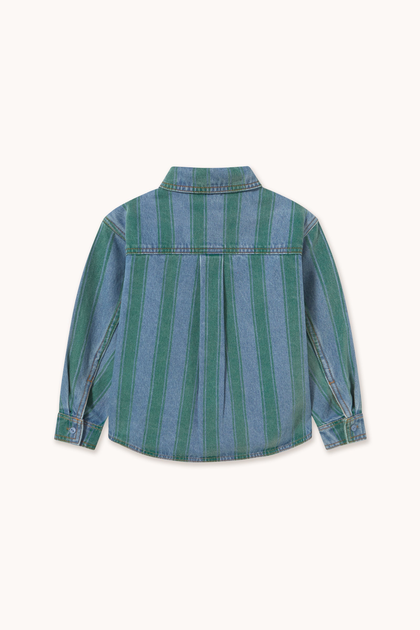 Tiny Cottons - kids - retro stripe denim shirt - medium wash