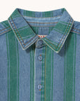Tiny Cottons - kids - retro stripe denim shirt - medium wash