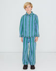 Tiny Cottons - kids - retro stripe denim shirt - medium wash