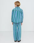 Tiny Cottons - kids - retro stripe denim shirt - medium wash