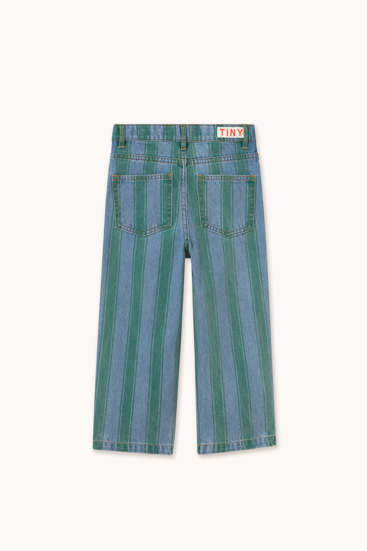 Tiny Cottons - kids - retro stripe denim pants - medium wash