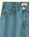 Tiny Cottons - kids - retro stripe denim pants - medium wash