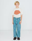 Tiny Cottons - kids - retro stripe denim pants - medium wash