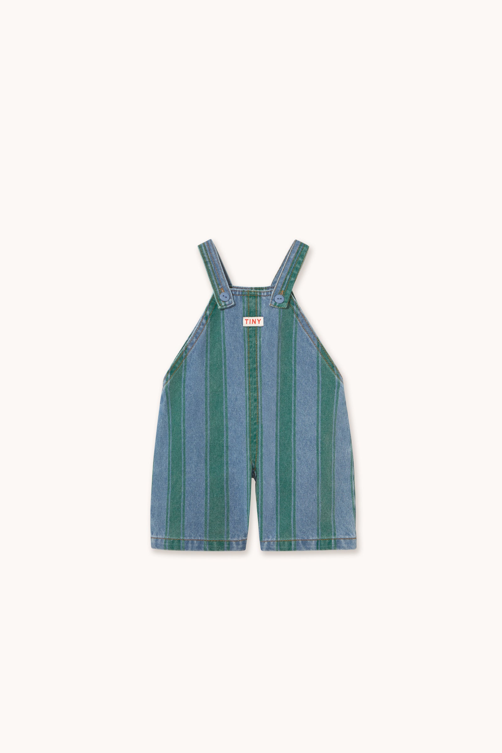 Tiny Cottons - baby - retro stripe denim dungaree - medium wash