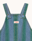 Tiny Cottons - baby - retro stripe denim dungaree - medium wash