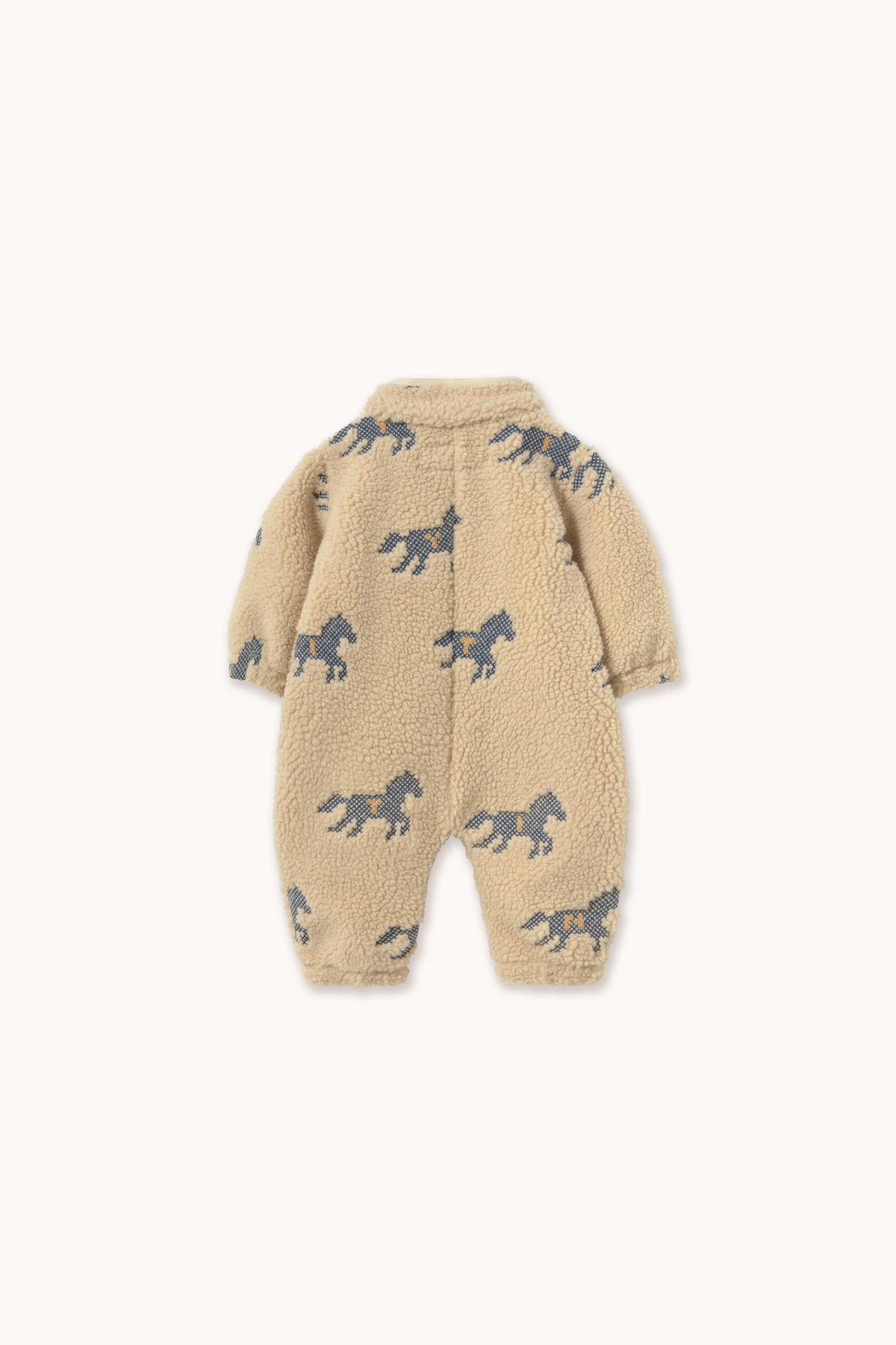 Tiny Cottons - baby - horses sherpa onepiece - vanilla
