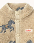 Tiny Cottons - baby - horses sherpa onepiece - vanilla