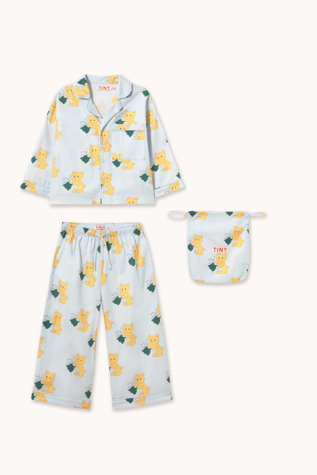Tiny Cottons - kids - bears pyjama set - pastel blue