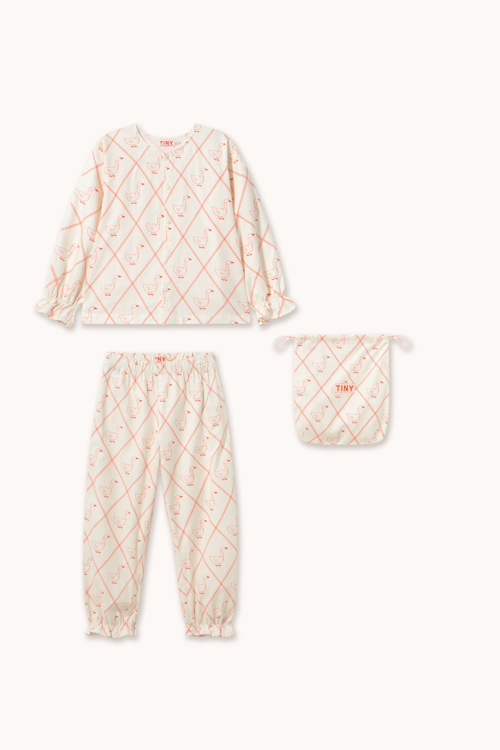 Tiny Cottons - kids - geese pyjama set - off white