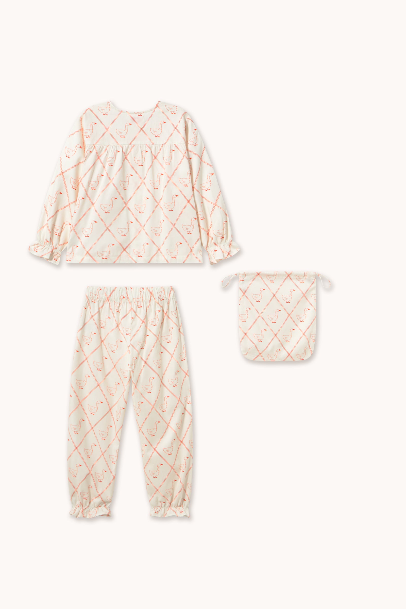 Tiny Cottons - kids - geese pyjama set - off white