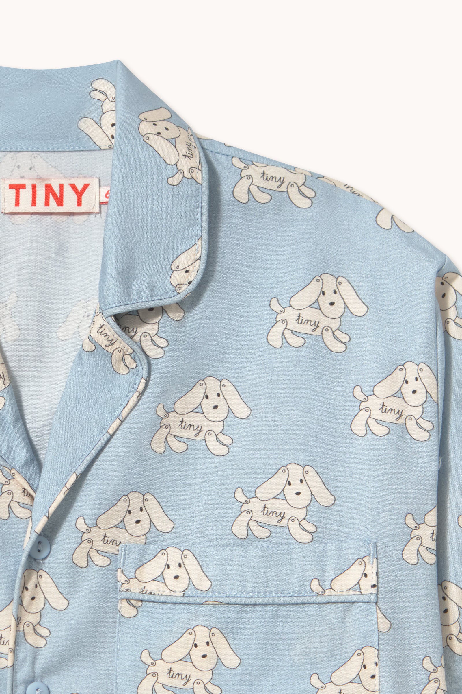 Tiny Cottons - kids - dogs pyjama set - washed blue
