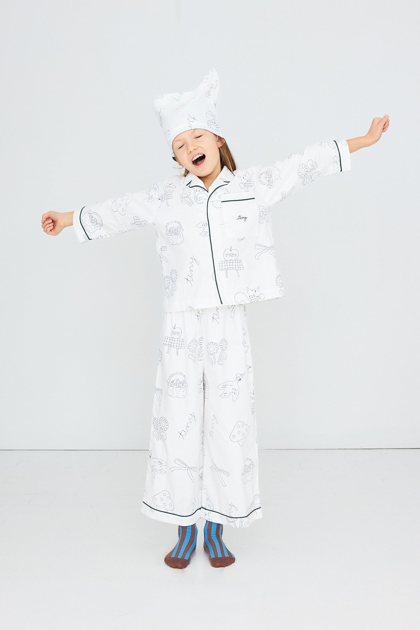 Tiny Cottons - kids - apples pyjama set - off white
