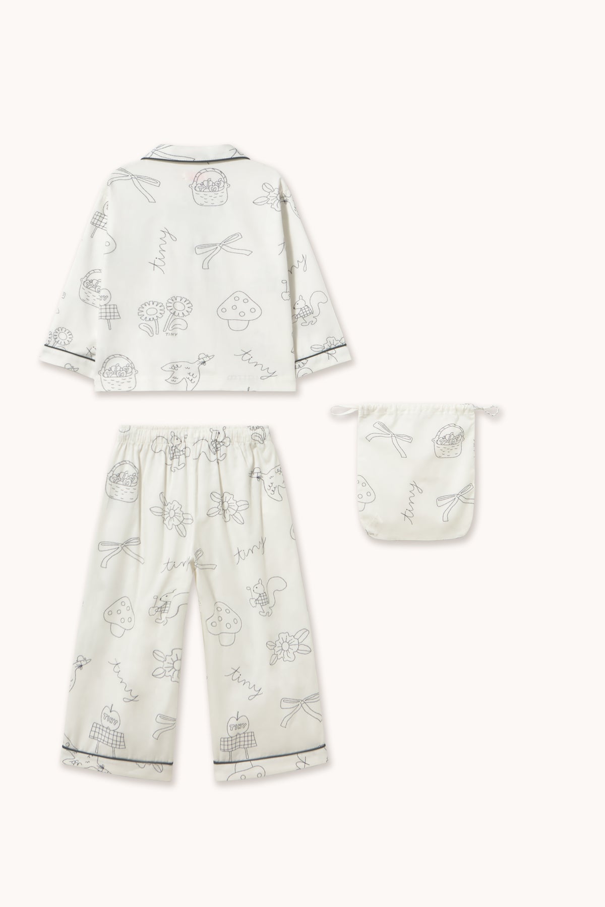 Tiny Cottons - kids - apples pyjama set - off white