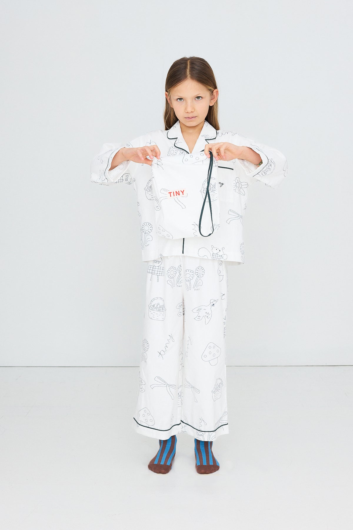 Tiny Cottons - kids - apples pyjama set - off white