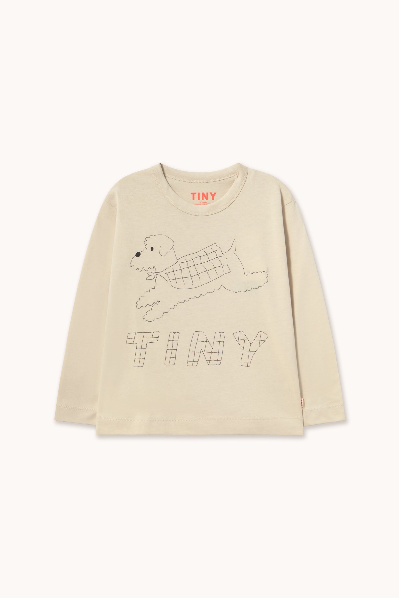 Tiny Cottons - kids - jump dog longsleeve tee - dark vanilla