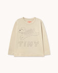 Tiny Cottons - kids - jump dog longsleeve tee - dark vanilla