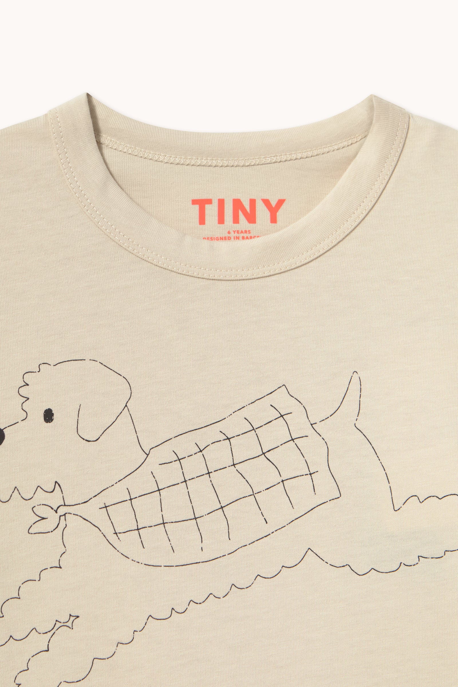 Tiny Cottons - kids - jump dog longsleeve tee - dark vanilla