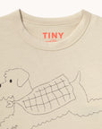 Tiny Cottons - kids - jump dog longsleeve tee - dark vanilla