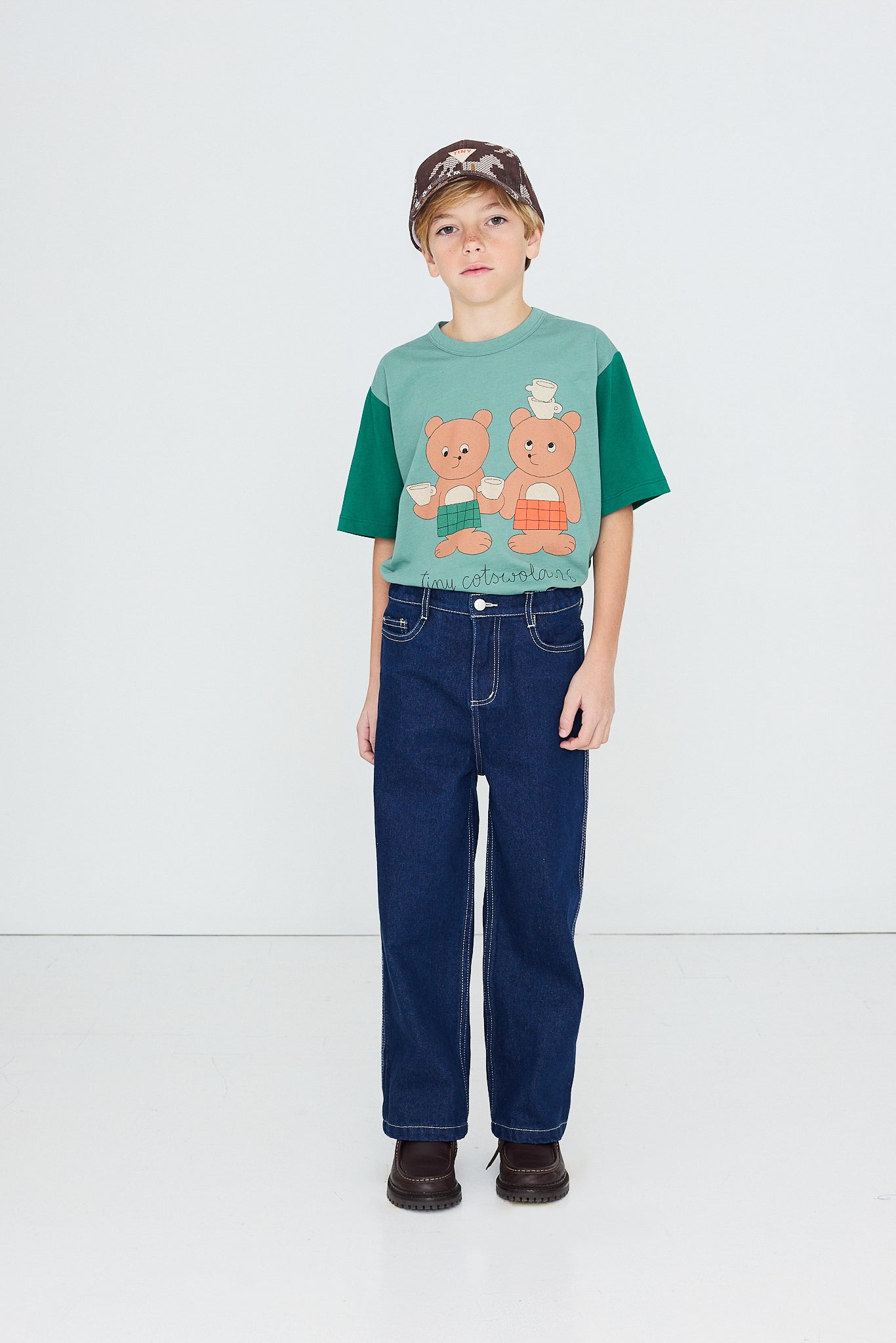 Tiny Cottons - kids - tea room tee - teal