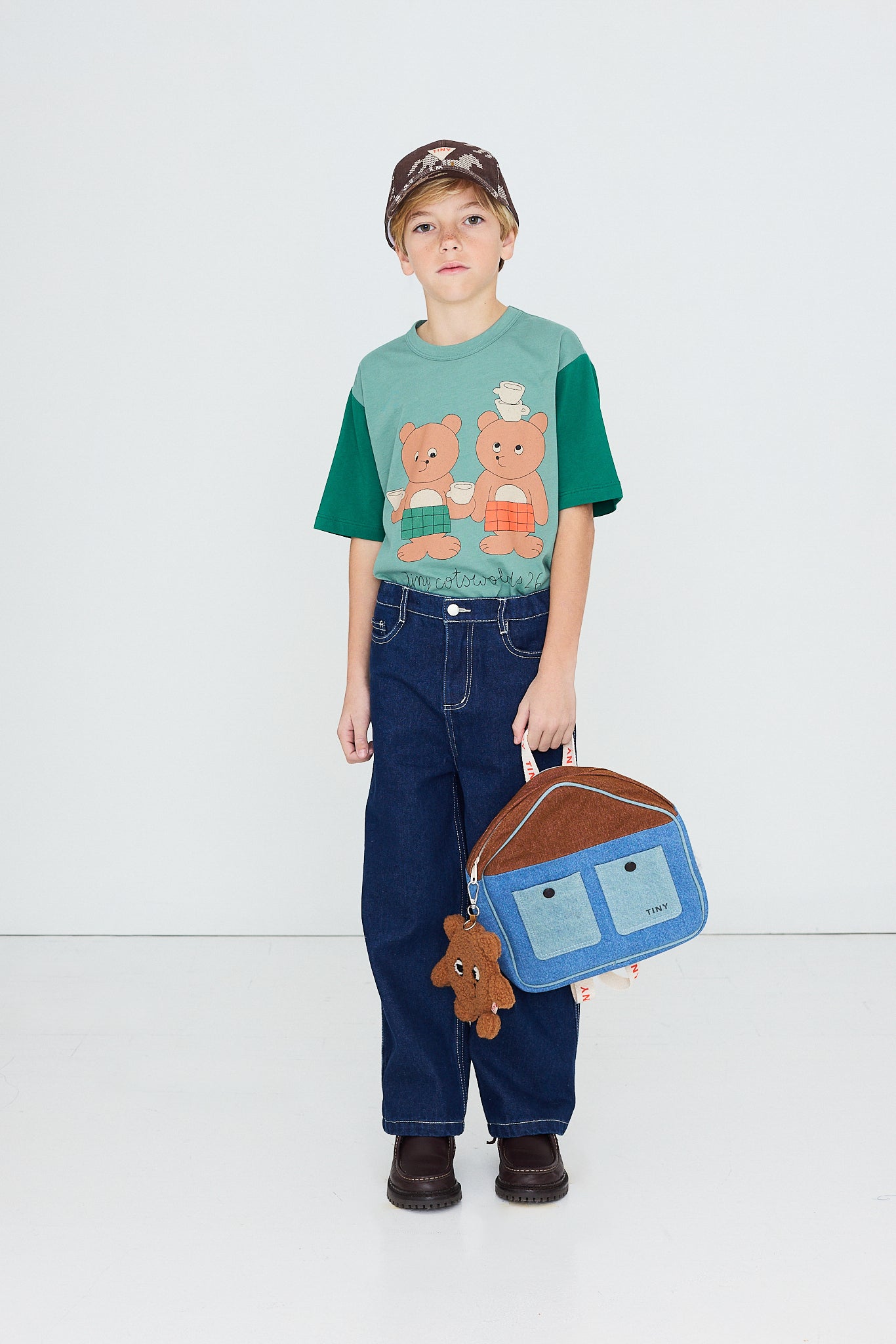 Tiny Cottons - kids - tea room tee - teal