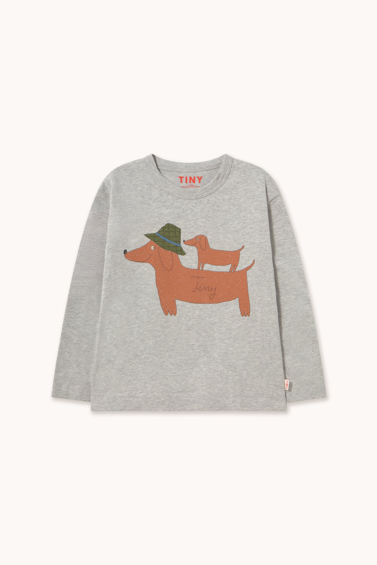 Tiny Cottons - kids - two dogs longsleeve tee - grey heather