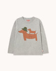 Tiny Cottons - kids - two dogs longsleeve tee - grey heather