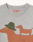 Tiny Cottons - kids - two dogs longsleeve tee - grey heather