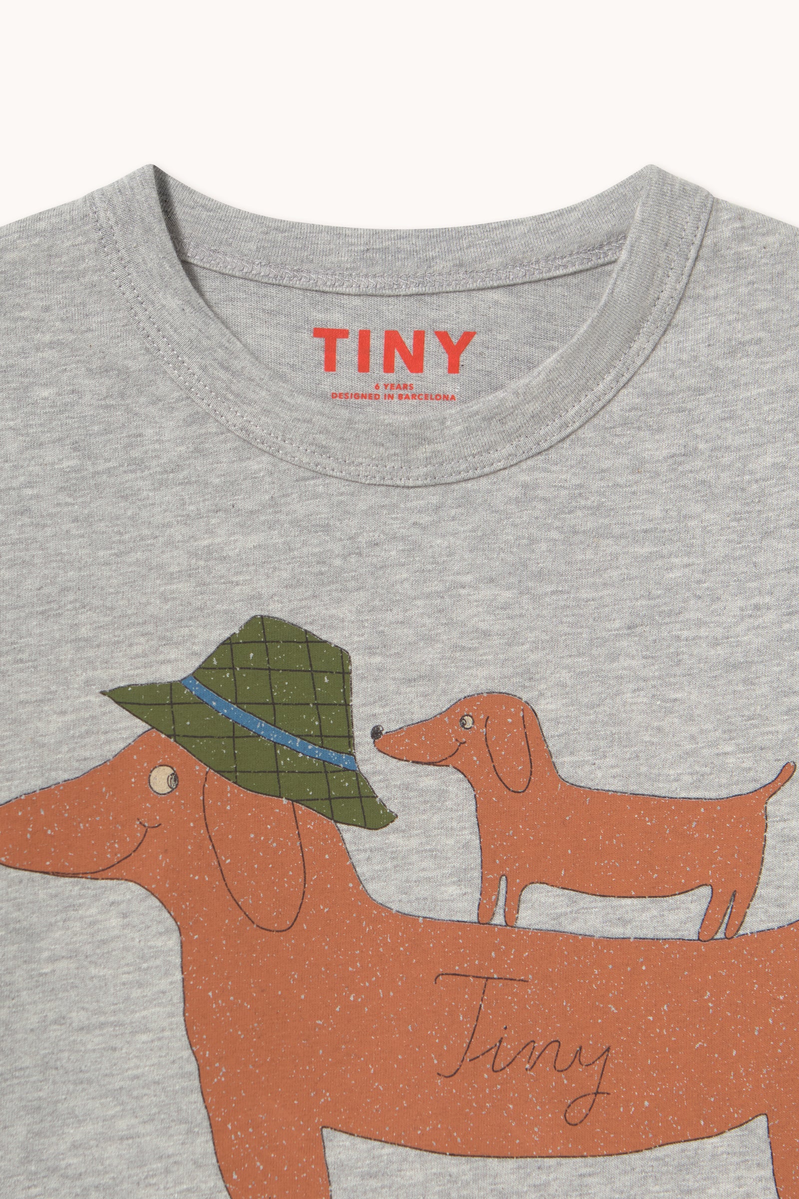 Tiny Cottons - kids - two dogs longsleeve tee - grey heather