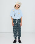 Tiny Cottons - kids - corgi tee - washed blue