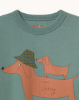 Tiny Cottons - kids - two dogs sweatshirt - teal