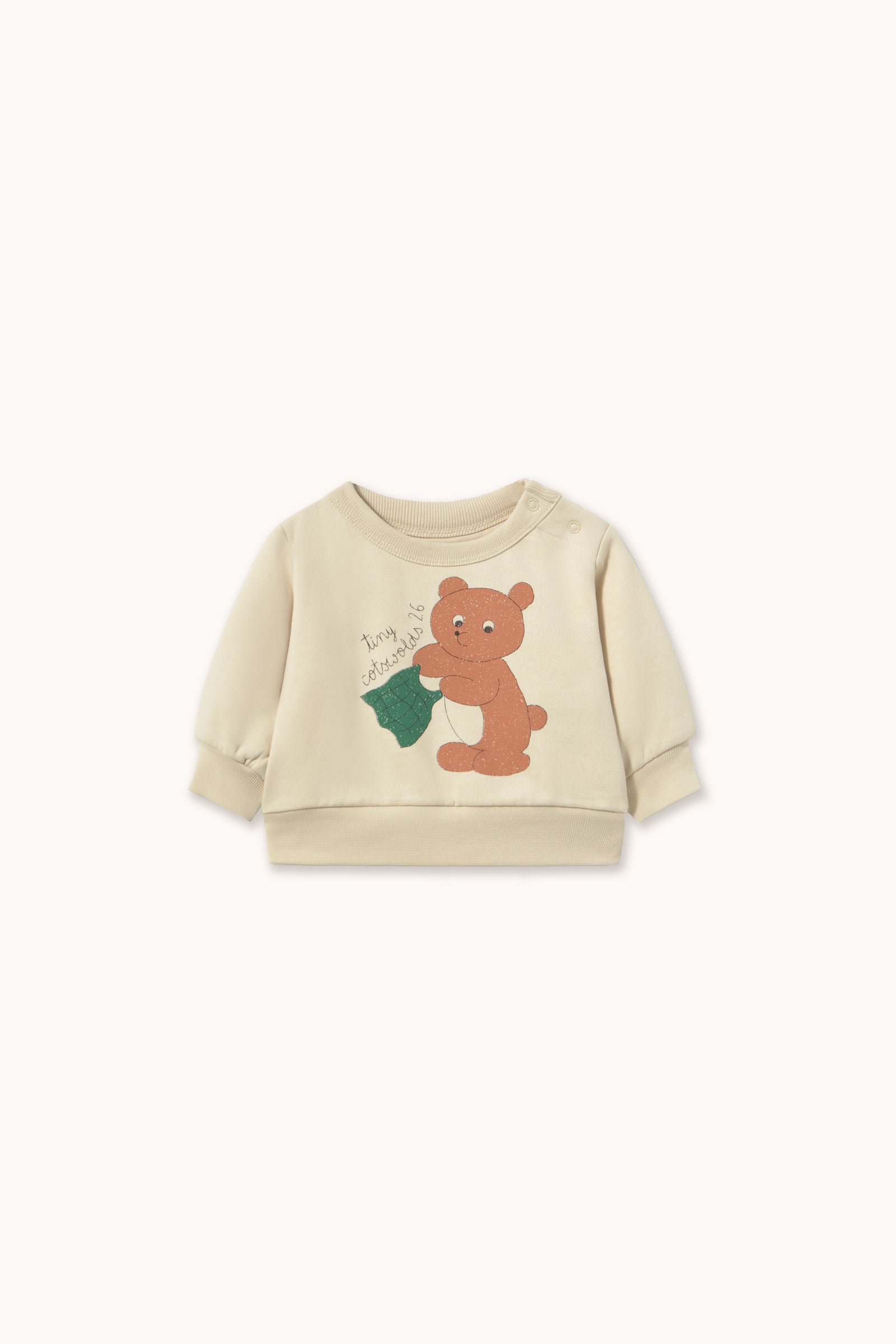 Tiny Cottons - baby - bear sweatshirt - sandstone