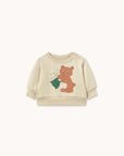Tiny Cottons - baby - bear sweatshirt - sandstone