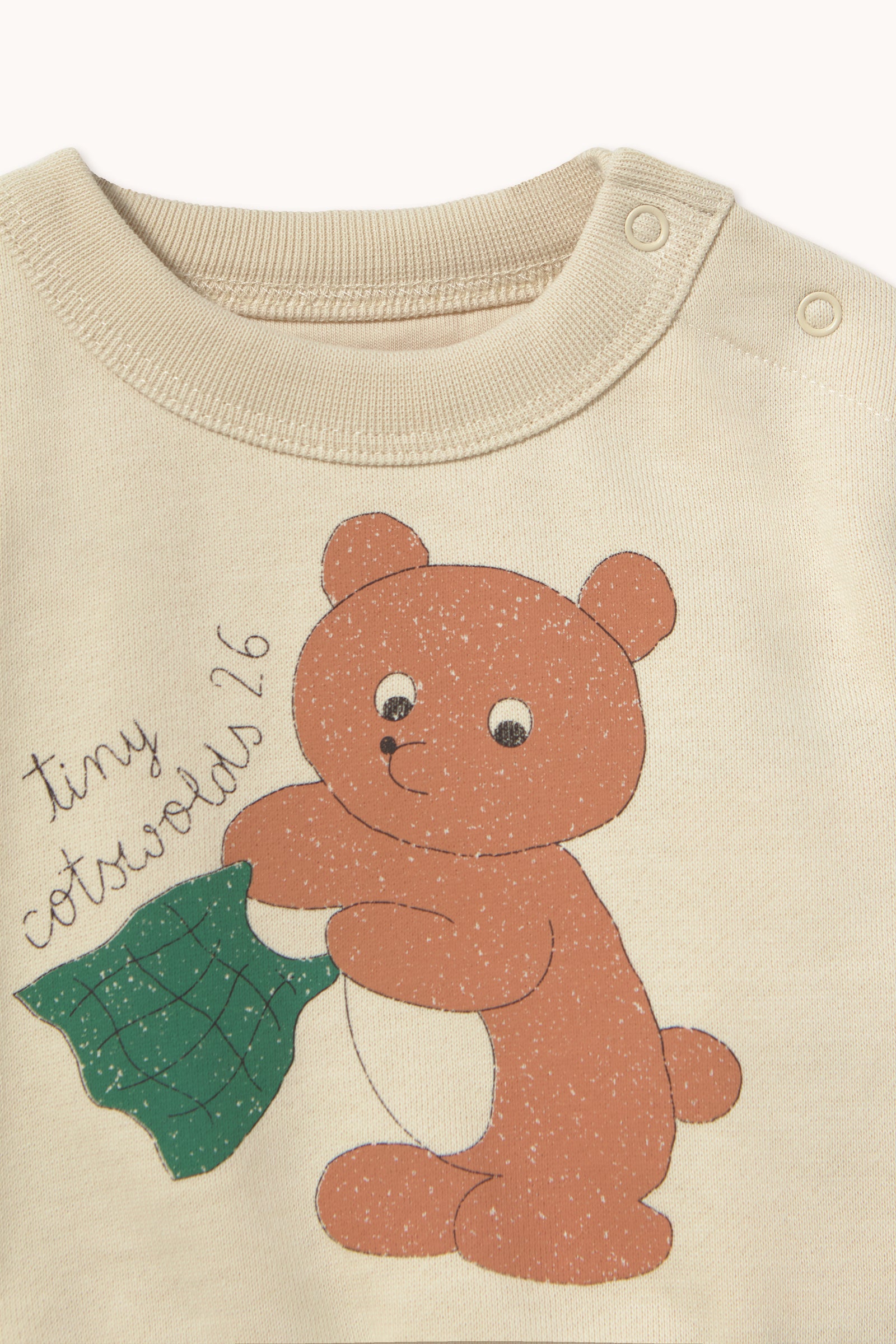 Tiny Cottons - baby - bear sweatshirt - sandstone