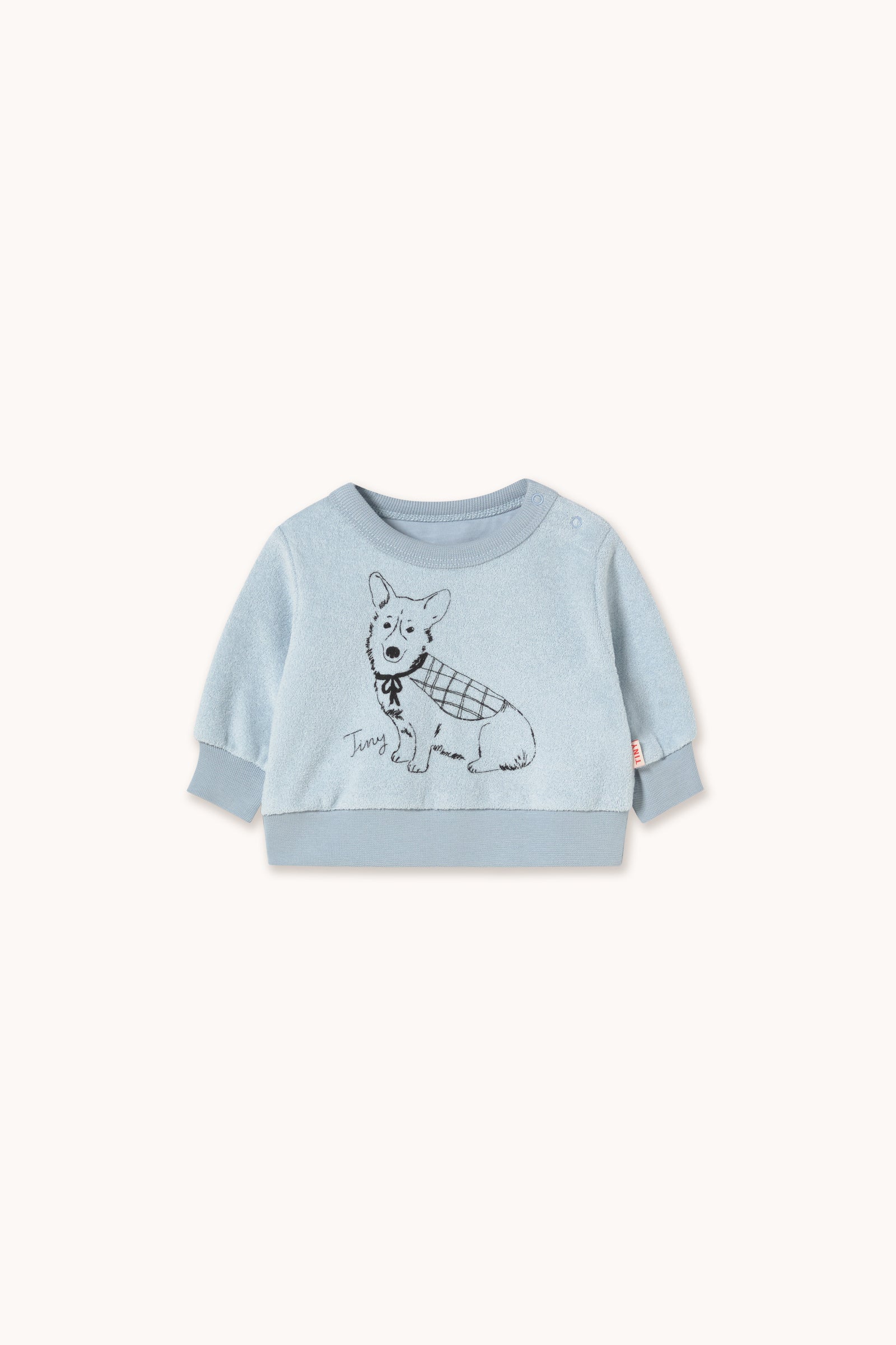 Tiny Cottons - baby - corgi sweatshirt - washed blue