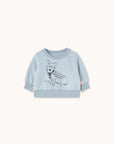 Tiny Cottons - baby - corgi sweatshirt - washed blue