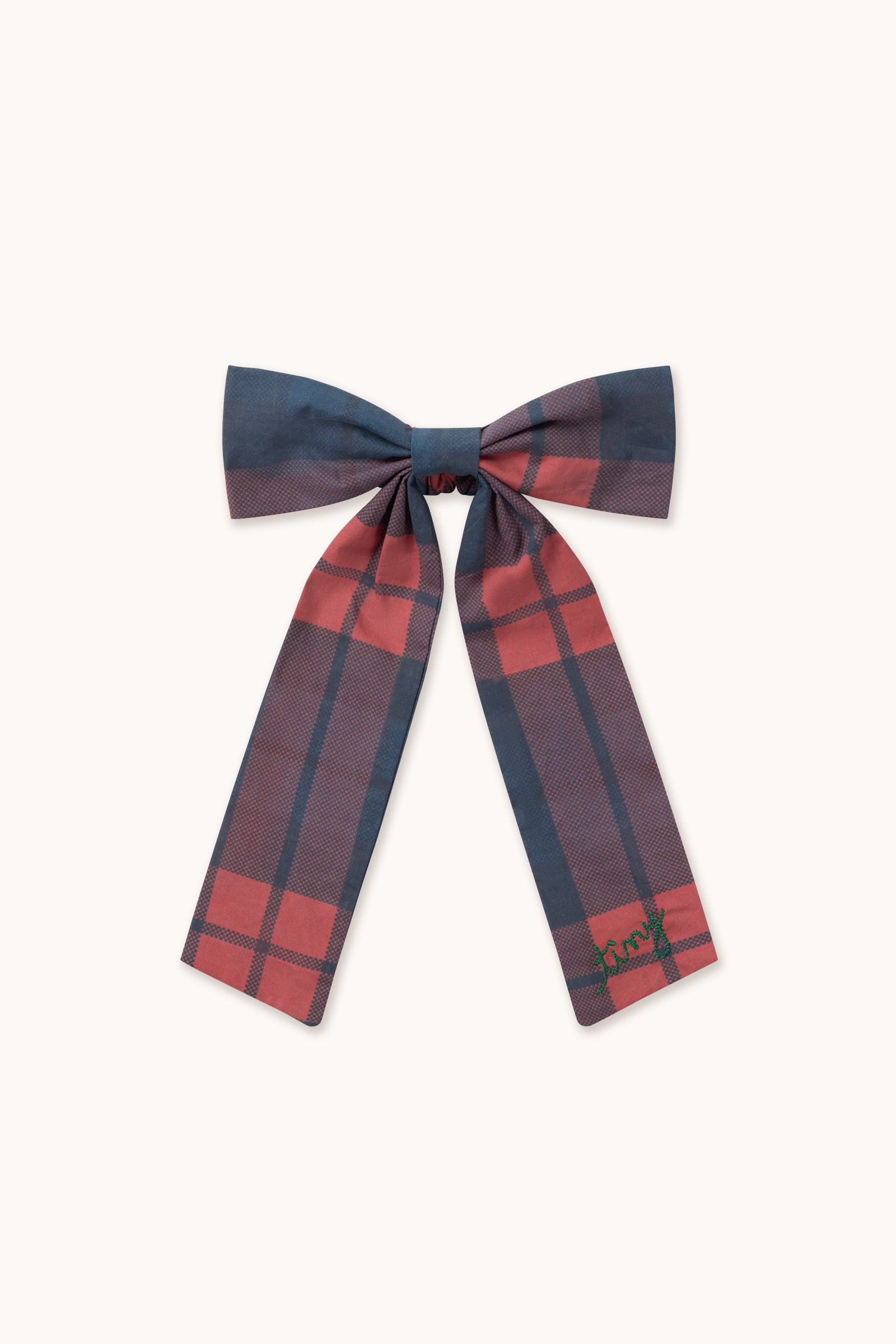 Tiny Cottons - check scrunchies - dark red