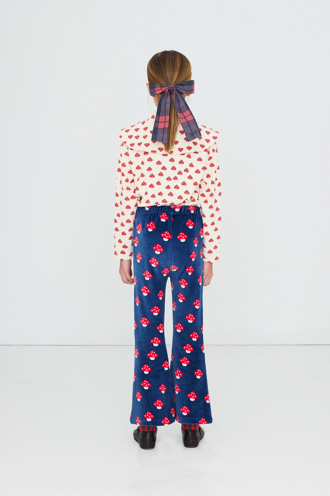 Tiny Cottons - check scrunchies - dark red