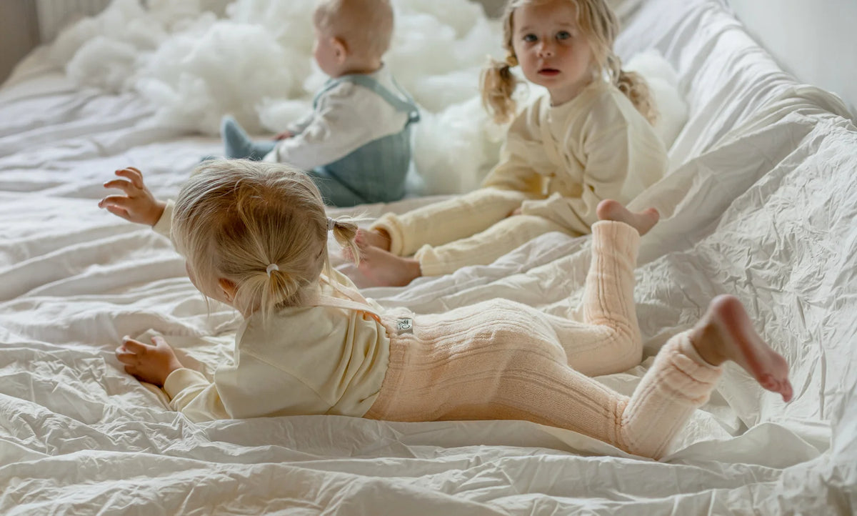 Silly Silas - granny footed cotton tights - silky peach