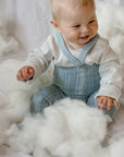 Silly Silas - granny footed cotton tights - misty blue