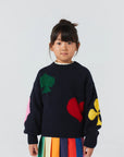 Bobo Choses - kids - joker jacquard turtle neck sweater - midnight blue