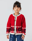 Bobo Choses - baby - kaleidoscope jacquard cardigan - red