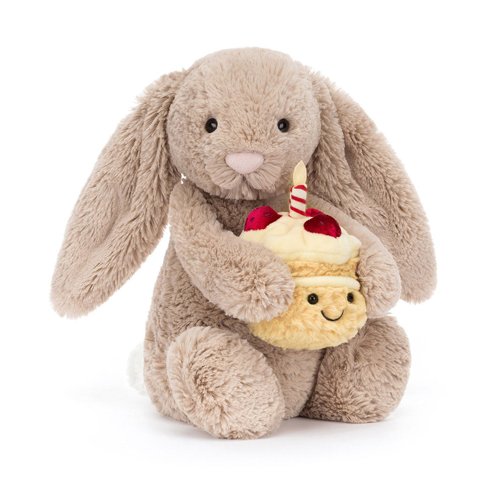 Jellycat -  bashful birthday bunny - beige
