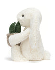 Jellycat - bashful - bunny with plant - medium - cream