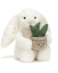 Jellycat - bashful - bunny with plant - medium - cream