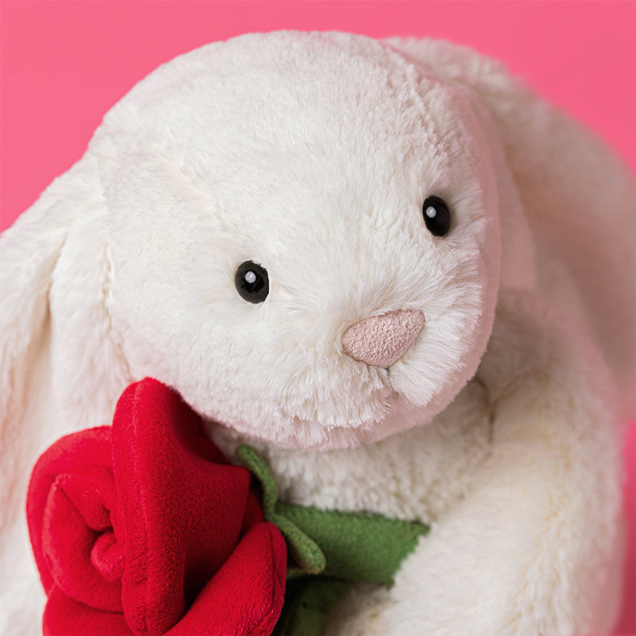 Jellycat - cream bunny with rose - medium