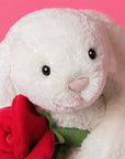 Jellycat - cream bunny with rose - medium