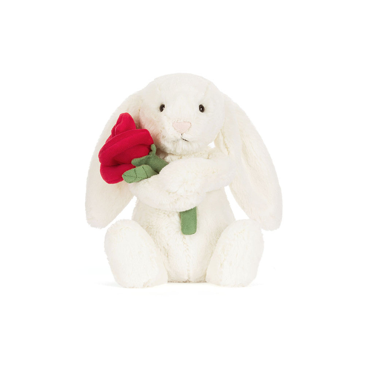 Jellycat - cream bunny with rose - medium