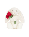 Jellycat - cream bunny with rose - medium